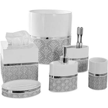 Brushed Nickel 6 Piece Matching Bathroom Accessory Set - Luxury Bath  Collection