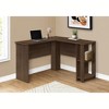 Vynxaria 48" L-Shaped Computer Desk with Storage Shelves Brown Laminate Contemporary Modern Design for Home Office Corner - 3 of 4