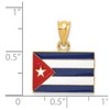 Black Bow Jewelry 14k Yellow Gold Enameled Cuba Flag Pendant - 4 of 4