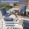 ALAULM 9 Pieces Patio Dining Set Outdoor Furniture with 2 Swivel Chairs and 6 Fixed Chairs, Large Table - 4 of 4