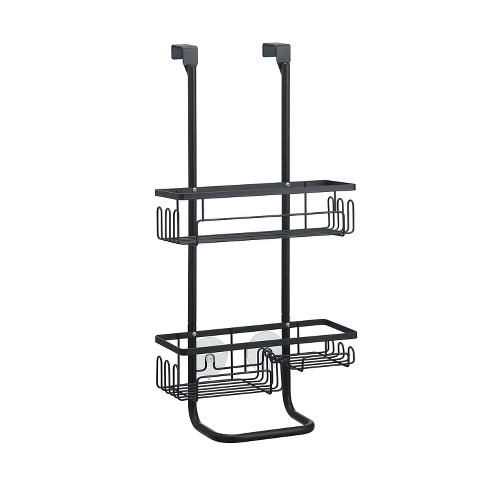 SunnyPoint Bathroom 2-Tier Over Door Hanging Storage Organizer Basket Black (HL-ODBSKT-BLK) - image 1 of 2