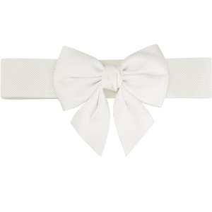 Elerevyo Women's Dress Elastic Waistband Versatile Belts Wide Bow Tie Belt - 1 of 4