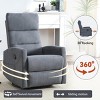 360° Swivel Manual Recliner Chair with Rocker,Fabric Recliner Chair for Living Room,Recliner Chair with Cushion Back and Square Arms-Coolbibila - 3 of 4