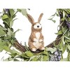 Gallerie II 24" Lavender Floral Flowers & Easter Bunny Rabbit Decorative Spring Wreath - 2 of 4