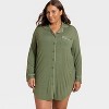 Women's Cloud Knit Modal Notch Collar Long Sleeve Nightgown - Auden™ - 3 of 3