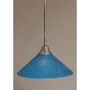 Toltec Lighting Any 1 - Light Pendant in  Chrome with 16" Blue Italian Shade - 1 of 1