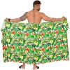HAPPY BAY Men's Lava Lava Hawaiian Vacation Sarongs Summer Long Beach Cover Up Swimwear Holidays Pareo Beachwear for Men One Size White, Floral - 4 of 4