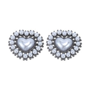 Unique Bargains Heart Faux Pearls Candied Haws Shape Shoelace Charms 1 Pair - 1 of 4