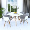 LeisureMod Willow Fabric Eiffel Accent Chair with Ash Wood Legs Set of 4 - 2 of 4