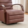 30.3" PU Swivel Armchair with Wood Armrests and Tufted Design - 3 of 4
