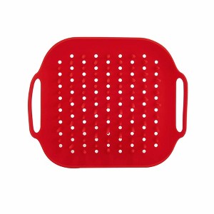 Instant Pot Accessory Official Air Fryer Silicone Tray, One Size, Red - Reusable, Non-Stick, Heat Resistant, Food-Grade Silicone, Dishwasher Safe - 1 of 4