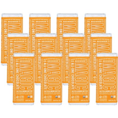 Dr. Bronner's Magic Salted Almond Butter Chocolate Bar - Case of 12/2.93 oz