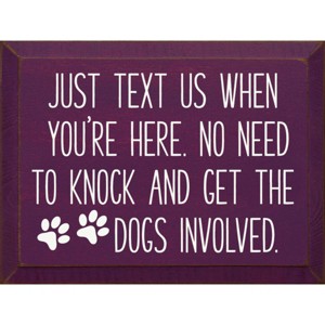Slickblue Rustic Dog Warning Sign, Solid Knotty Pine Wood, 9x12 Wall Art, Entryway Humor Style - 1 of 3