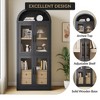Arched Pantry Cabinet with Doors and 2 Drawers 71.4in Tall Wood Storage Cabinet for Kitchen Dining Room Bathroom - 3 of 4