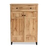 Glidden Wood 1 Drawer Shoe Storage Cabinet Oak Brown - Baxton Studio: Entryway Organizer with 5 Shelves - 3 of 4