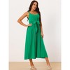 Allegra K Women's Summer Sleeveless Casual Tie Front Flowy Midi Sundresses - 2 of 4