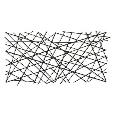 Cheung's Polaris Rectangle Linear Metal Abstract Wall Art - Black 6089BK
