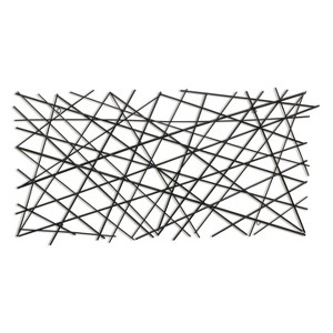 Cheung's Polaris Rectangle Linear Metal Abstract Wall Art - Black 6089BK - 1 of 4