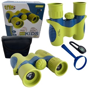 Link Stem and Learn Binoculars for Kids - Compact Shock-Resistant Real Toy Binoculars - Kids Camping Toys for 4+ Year Old Girls and Boys - 1 of 4