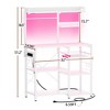 Aheaplus Kitchen Storage Shelf with Hooks, Coffee Bar with Charging Station and Shelves - 2 of 4