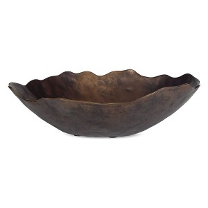 Uttermost Rich Bronze Wavy Edge Hammered Texture Obscura Decorative Outdoor Bowl - 1 of 4