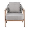 Outdoor Rope Back Patio Club Chair,Upholstered Club Armchair with Teak Plastic Wood Armrest,Metal Outdoor Patio Lounge Chair-Coolbibila - 2 of 4