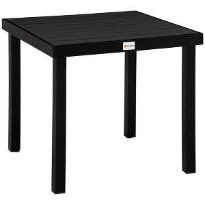 Outsunny Patio Dining Table for 4, Rectangular Aluminum Outdoor Table for Garden Lawn Backyard, Black - 1 of 4