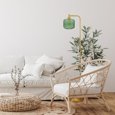 63" Wyatt Globe Shade Floor Lamp Green - River of Goods: UL Listed, Metal Base, Push Button Switch