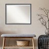 30"x 24" Eva Thin Framed Bathroom Vanity Wall Mirror Black/Silver - Amanti Art: Modern Rectangular, Beveled, Wall-Mounted - 4 of 4
