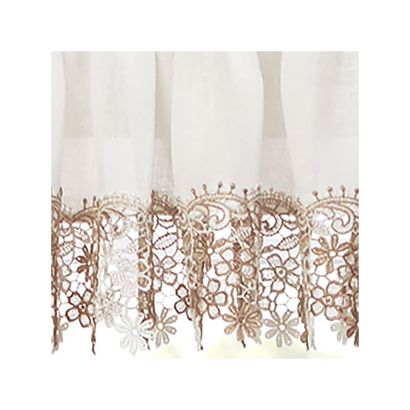 Collections Etc Lillian Floral Lace Trim Window Curtains, Single Panel,, 4 of 5