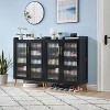 Shoe Cabinet, 5-Tier Shoe Storage Cabinet with Glass Doors, Shoes Organizer for Entryway, Hallway and Living Room - 4 of 4