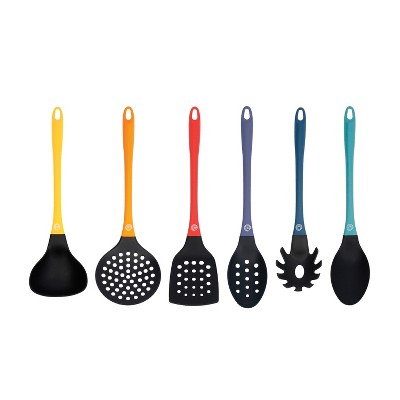 Gibson Home Hampsbridge 10 Piece Nylon Kitchen Tool Set And Utensil Crock  In Black And Gold : Target