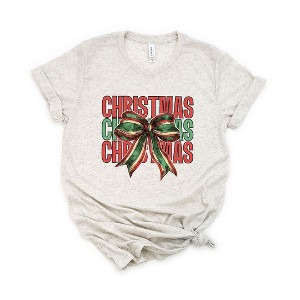 Simply Sage Market Women's Coquette Christmas Stacked Short Sleeve Graphic Tee - 1 of 4