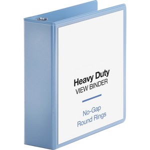 Business Source View Binder Round Ring 3" Cap Letter-size Light Blue 19752 - 1 of 4