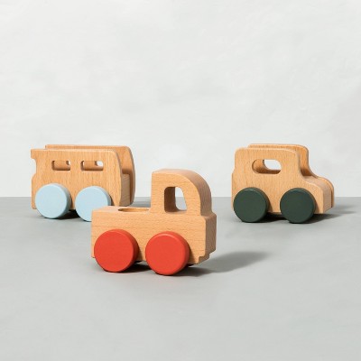 wooden toy car set