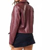 Women's Notched Collar Leather Jacket - Blue Blush - 2 of 3
