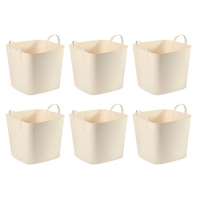 Life Story Flexible Tub Basket 25 Liter/6.6 Gallon Plastic Multifunction Storage  Tote Bin With Handles, Black (6 Pack) : Target