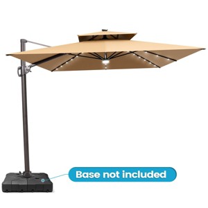 Crestlive Products 11FT Patio Double Top Cantilever Umbrella with Light Outdoor 360° Rotation 6 Heights Adjustable Offset Umbrella - 1 of 4