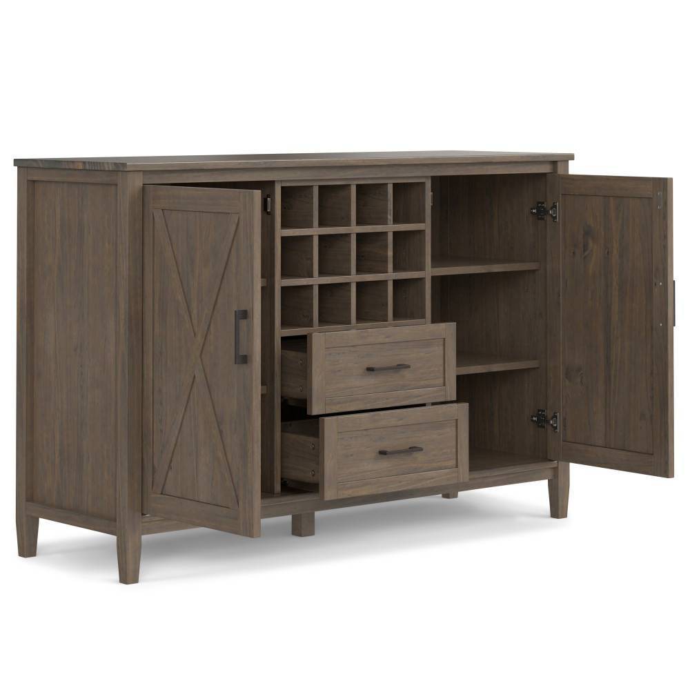 Photos - Kitchen System WyndenHall Cantina Sideboard with Wine Storage Smoky Brown