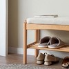 Lyngins 3D Lamb Fleece Fabric Ottoman with Storage, Foot Stool, Shoe Bench, Entryway Bench, Beech Wood Storage Rack Organizer with Cushion - 4 of 4