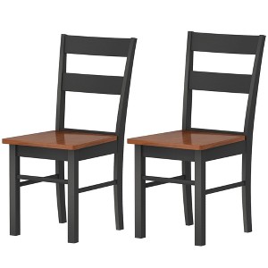 Aghana Digitals 2-Piece Rubber Wood Farmhouse Dining Chairs, Open Back Armless Design, - 1 of 4