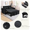 Modern Velvet Loveseat Futon Sofa Couch Pullout Bed, Small Love Seat Lounge Sofa w/Reclining Backrest - 3 of 4