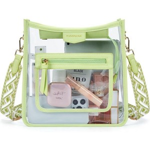 Clear Crossbody Bags Stadium Approved Clear Purse for Concert Transparent Plastic Bag with Guitar Strap - 1 of 4