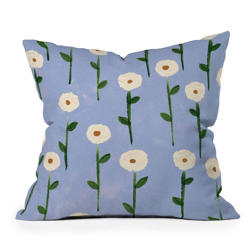 Reves et Histoires Cute Little Flowers Square Throw Pillow Blue - Deny Designs, 1 of 5