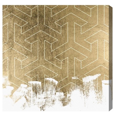 20" x 20" Trebal Abstract Unframed Canvas Wall Art in Gold - Unbranded