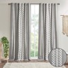 DSVIMOY Curtain Panels, Cotton Printed Curtain Panel with Chenille Stripe and Lining for Living Room, Bedroom, Gray, 84"*50"*0.13" - 4 of 4