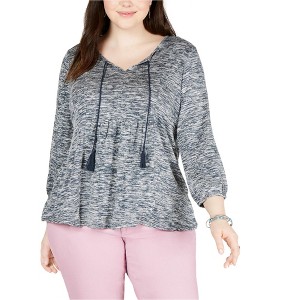 Style & Co. Womens Split-Neck Baby Doll Blouse - 1 of 1
