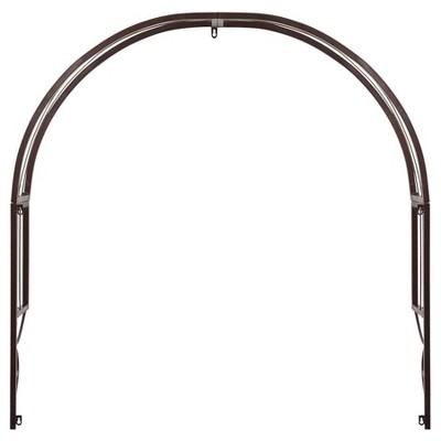 Chocolate Brown Metal Arched Garden Window Trellis