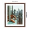 Kate and Laurel Framed Art Urban Tiger Overlooking Manhattan by Michael Schauer, 22x26, Florence Medium Brown - 2 of 4