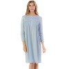 Casual Nights Women's Long Sleeve Pointelle Embroidered/Square Neck Nighgown - 4 of 4